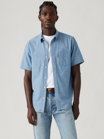 МУЖЧИНЫ - Levi's Мужская Рубашка С Коротким Рукавом Синяя Regular