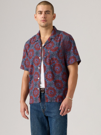 МУЖЧИНЫ - Levi's Рубашка С Коротким Рукавом Blue-Bordo Relaxed