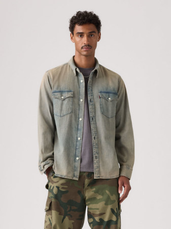 МУЖЧИНЫ - Levi's Мужская Рубашка Синий/Серый Relaxed