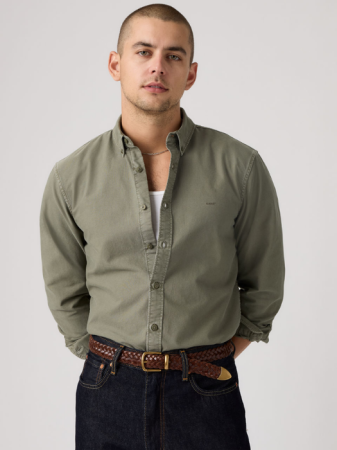 МУЖЧИНЫ - Мужская Рубашка Хаки Relaxed