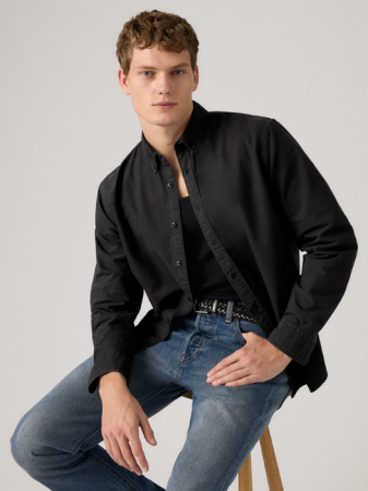 МУЖЧИНЫ - Levi's Мужская Рубашка Чёрная Regular