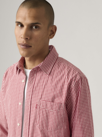 Рубашки - Levi's Мужская Рубашка Розовая Regular