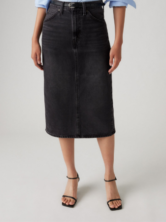Юбки - Levi's Женская Юбка Тёмная Серая Hight Rise