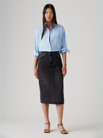 Levi's Женская Юбка Тёмная Серая Hight Rise [4]