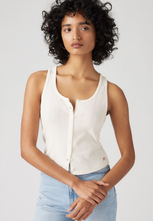 Tricouri si Topuri - Levi's Maiou Alb Slim Femei