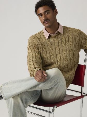 Свитера и Кардиганы - Levi's Мужской Свитер Коричневый Regular