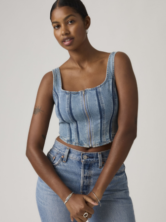 IMBRACAMINTE - Levi's Top Albastru Slim Femei