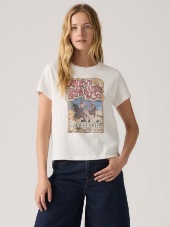 Tricouri si Topuri - Levi's Tricou Alb Regular Femei