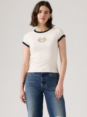 Tricouri si Topuri - Levi's Tricou Alb Slim Femei