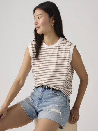 FEMEI - Maiou Alb/Cafeniu Relaxed Femei