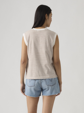 FEMEI - Maiou Alb/Cafeniu Relaxed Femei