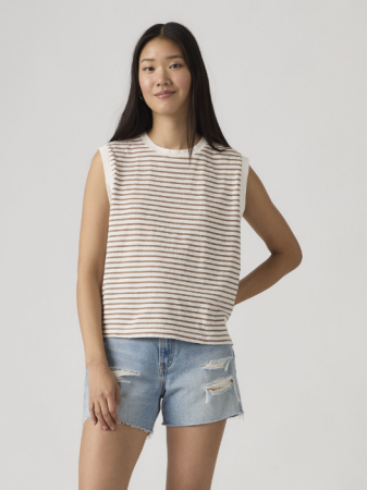 FEMEI - Maiou Alb/Cafeniu Relaxed Femei