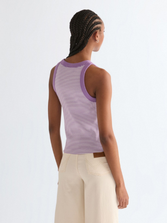 ЖЕНЩИНЫ - Женская Майка Белый/Сиреневый Slim