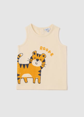 Tricouri si Polo - Maiou Ecru Baieti 9-36 Luni