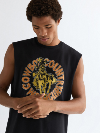 МУЖЧИНЫ - Мужская Майка Чёрная Relaxed