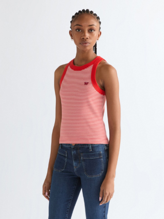 ЖЕНЩИНЫ - Женская Майка Красная/Белая Slim