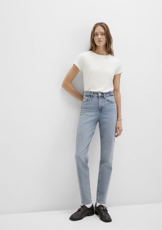 Tapered - Mavi Blugi Albastri Deschisi Star Mom Femei