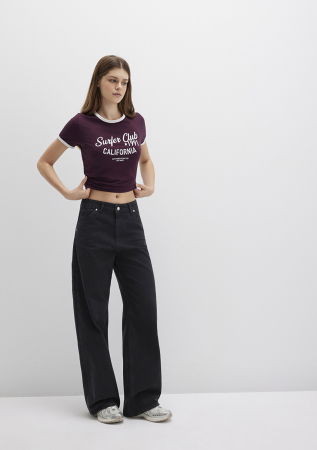 FEMEI - Mavi Blugi Gri Inchis Kimberly Wide Leg Femei