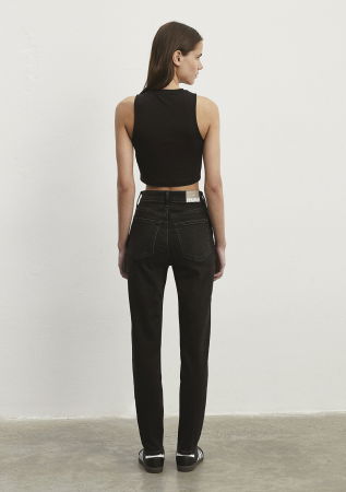 JEANS - Mavi Blugi Negri Star Mom Femei