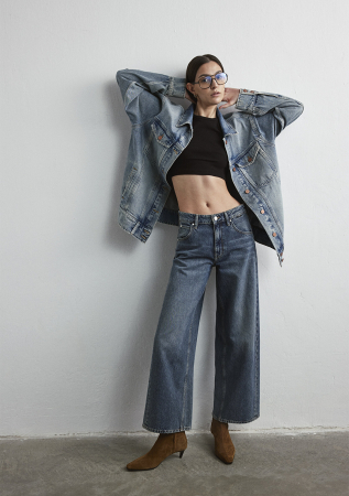 FEMEI - Mavi Blugi Albastri SIENA Wide Leg Femei