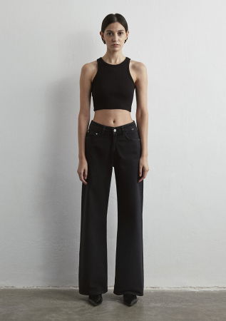 FEMEI - Mavi Blugi Gri Inchis Malibu Wide Leg Femei