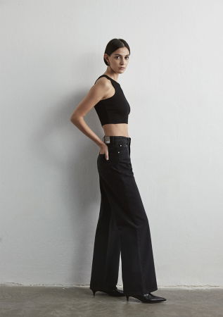 Wide Leg - Mavi Blugi Gri Inchis Malibu Wide Leg Femei