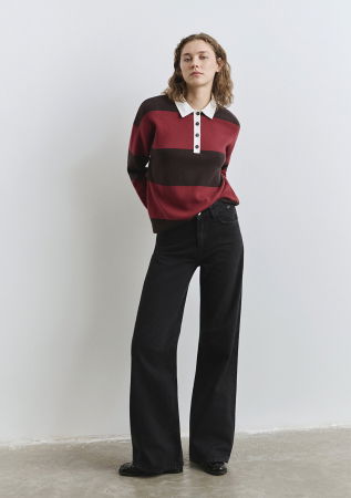 FEMEI - Mavi Blugi Gri Inchis Malibu Wide Leg Femei