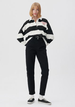 JEANS - Mavi Blugi Negri Star Mom Femei