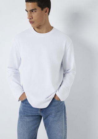 Hanorace - Bluza Alba Loose Barbati