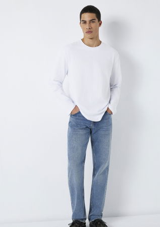 Hanorace - Bluza Alba Loose Barbati