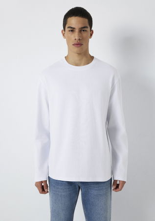 Hanorace - Bluza Alba Loose Barbati