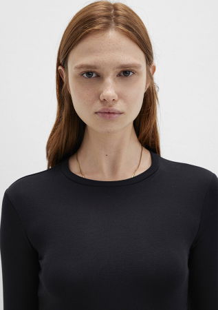 Hanorace - Mavi Bluza Neagra Crop Femei