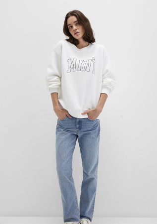 Hanorace - Mavi Bluza Alba Loose Femei