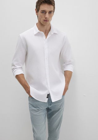 МУЖЧИНЫ - Mavi Рубашка Alb Slim