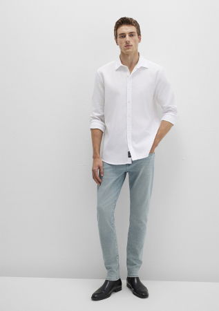 МУЖЧИНЫ - Mavi Рубашка Alb Slim