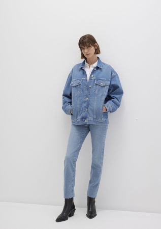 FEMEI - Geaca Albastra Oversize Femei