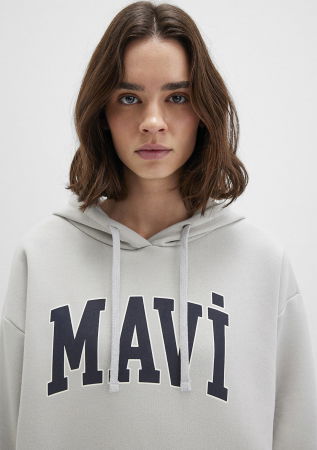 Hanorace - Mavi Hanorac Gri Deschis Oversize Femei