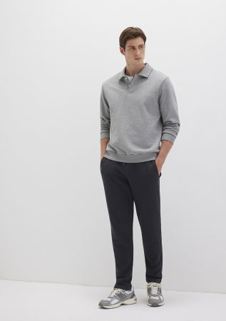 Pantaloni - Mavi Pantaloni Negri Regular Straight Barbati