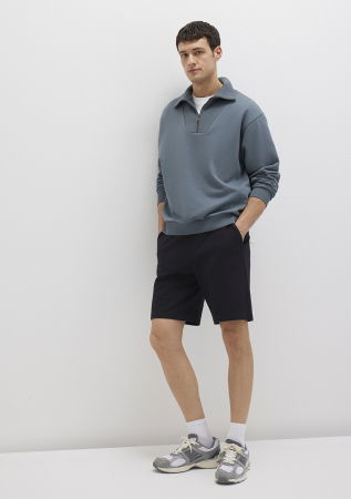 Pantaloni Scurti - Mavi Pantaloni Scurti Negri Slim Straight Barbati