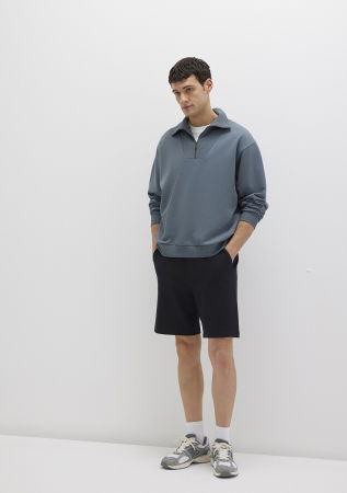 Pantaloni Scurti - Mavi Pantaloni Scurti Negri Slim Straight Barbati