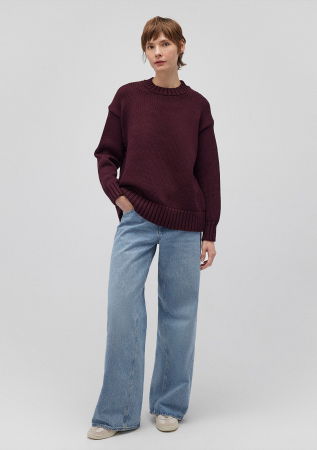 Pulovere si Cardigane - Mavi Pulover Rosu Visiniu Oversize Femei