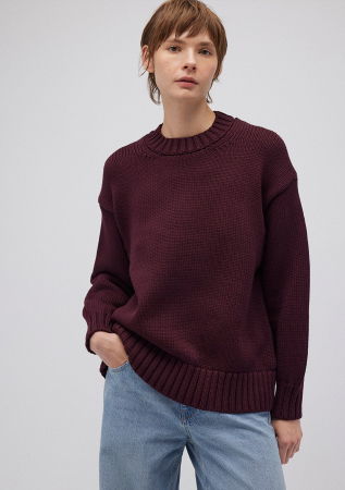 Pulovere si Cardigane - Mavi Pulover Rosu Visiniu Oversize Femei