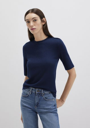 IMBRACAMINTE - Mavi Pulover Cu Maneca Scurta Navy Fitted Femei