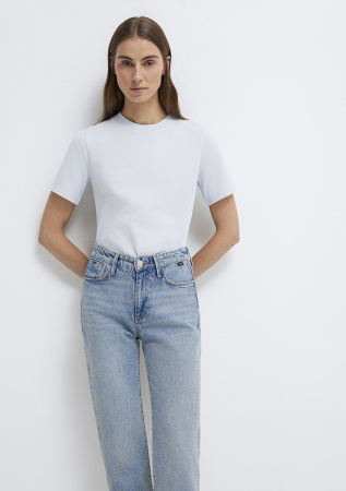 FEMEI - Mavi Tricou Alb Slim Femei