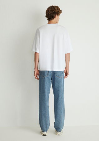 BARBATI - Mavi Tricou Alb Oversize Barbati