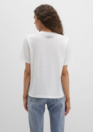 Tricouri si Topuri - Mavi Tricou Alb Regular Femei