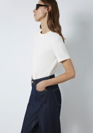 FEMEI - Mavi Tricou Alb Slim Femei