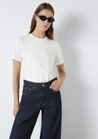 FEMEI - Mavi Tricou Alb Slim Femei