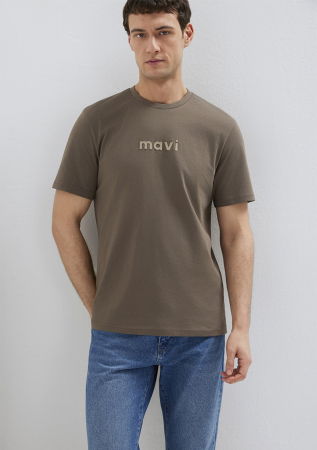 BARBATI - Mavi Tricou Bej Regular Barbati