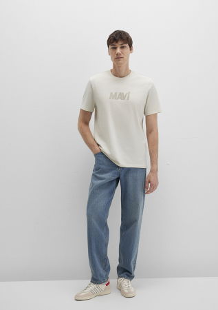 BARBATI - Mavi Tricou Bej Regular Barbati